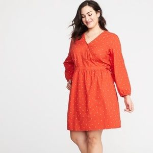 NWOT Old Navy Red Floral Wrap Dress